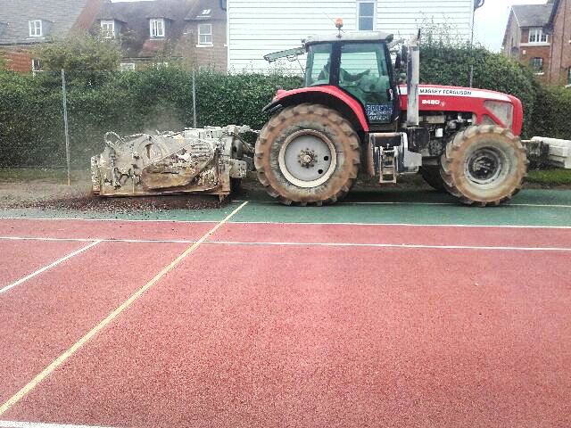 SmithSportsCivi's tweet photo. Works have begun on @KingsCanterbury tennis courts.

The photos below show the progression of the existing tarmac being broken up, ready for the new tennis court build up to begin.

#repeatwork #tenniscourtresurface #TeamSmith https://t.co/NjlWlJPRcL