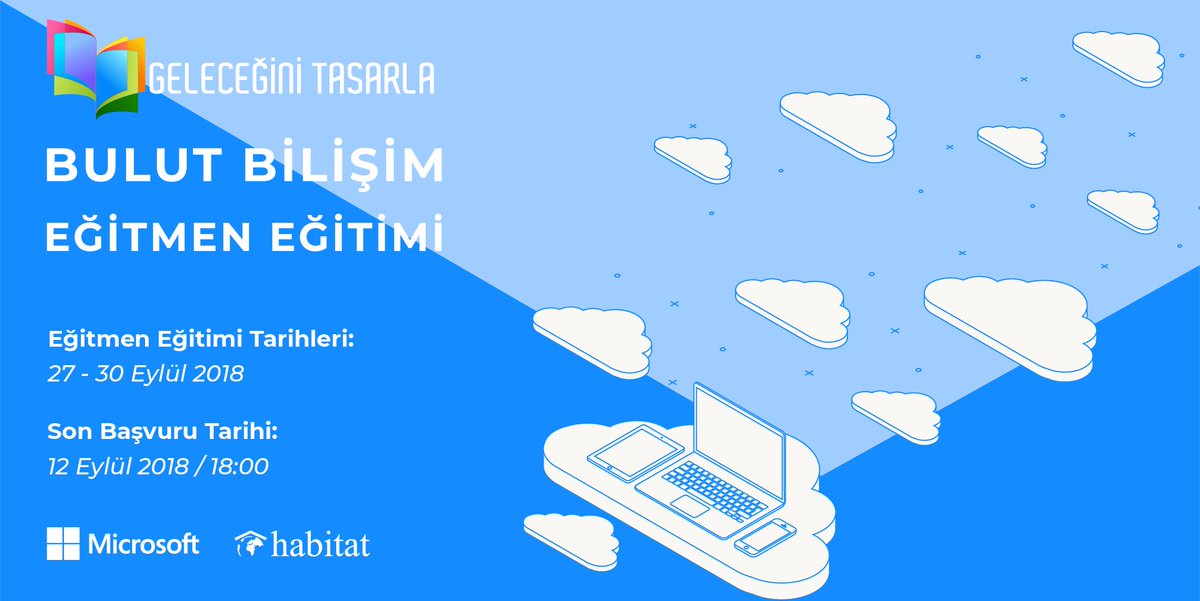 GTasarla's tweet image. Geleceğini Tasarla Bulut Bilişim Eğitmen Eğitimi'ne başvurular başladı!

Son Başvuru Tarihi: 12 Eylül 2018
Bilgi ve Başvuru: habitatdernegi.org/haber/bulut-bi…