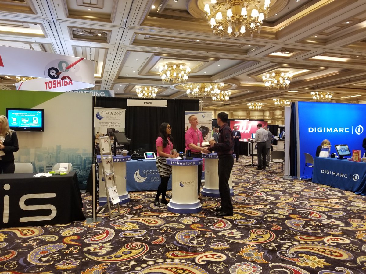 ToshibaCommerce's tweet image. Visit our sponsor @SpacePole_Inc at booth #209 for innovative and ergonomically designed technology mounting, mobility and security solutions for #pointofsale #pointofpayment and #pointofservice at #ToshibaLEAD2018