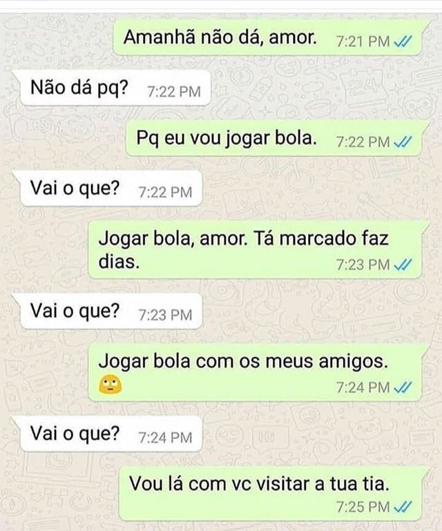 Meu esposo joga bola 2 vezes por semana e eu nunca vou 