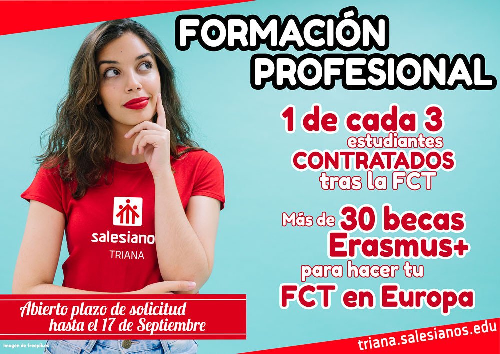 salesianotriana's tweet photo. ¿Pensando en estudiar #FP?  ¡Abierto el plazo de solicitud de matrícula! #EligeSalesianosTriana https://t.co/iwBWZYwI9w