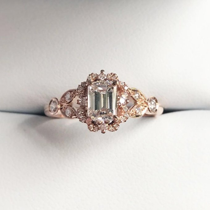 This insanely gorgeous rose gold diamond engagement ring was designed by India in our Bath shop! #AllTheTwinkle! ✨🌸💎 nicholaswylde.com