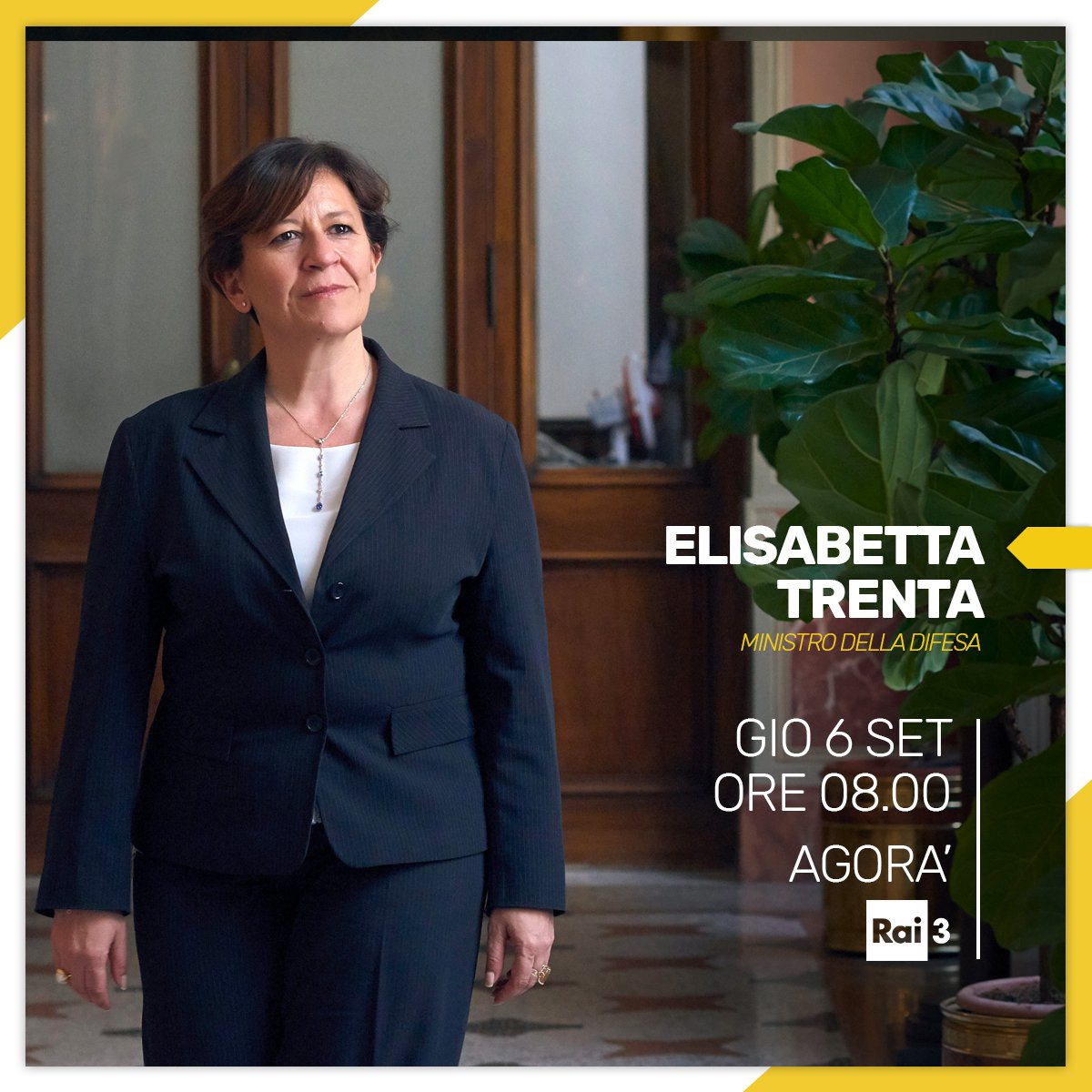 Eli_Trenta's tweet photo. Domani #6settembre, dalle ore 8:00, sarò in diretta su RAI3, ad @agorarai.
Seguitemi. https://t.co/yprS7zcFFP