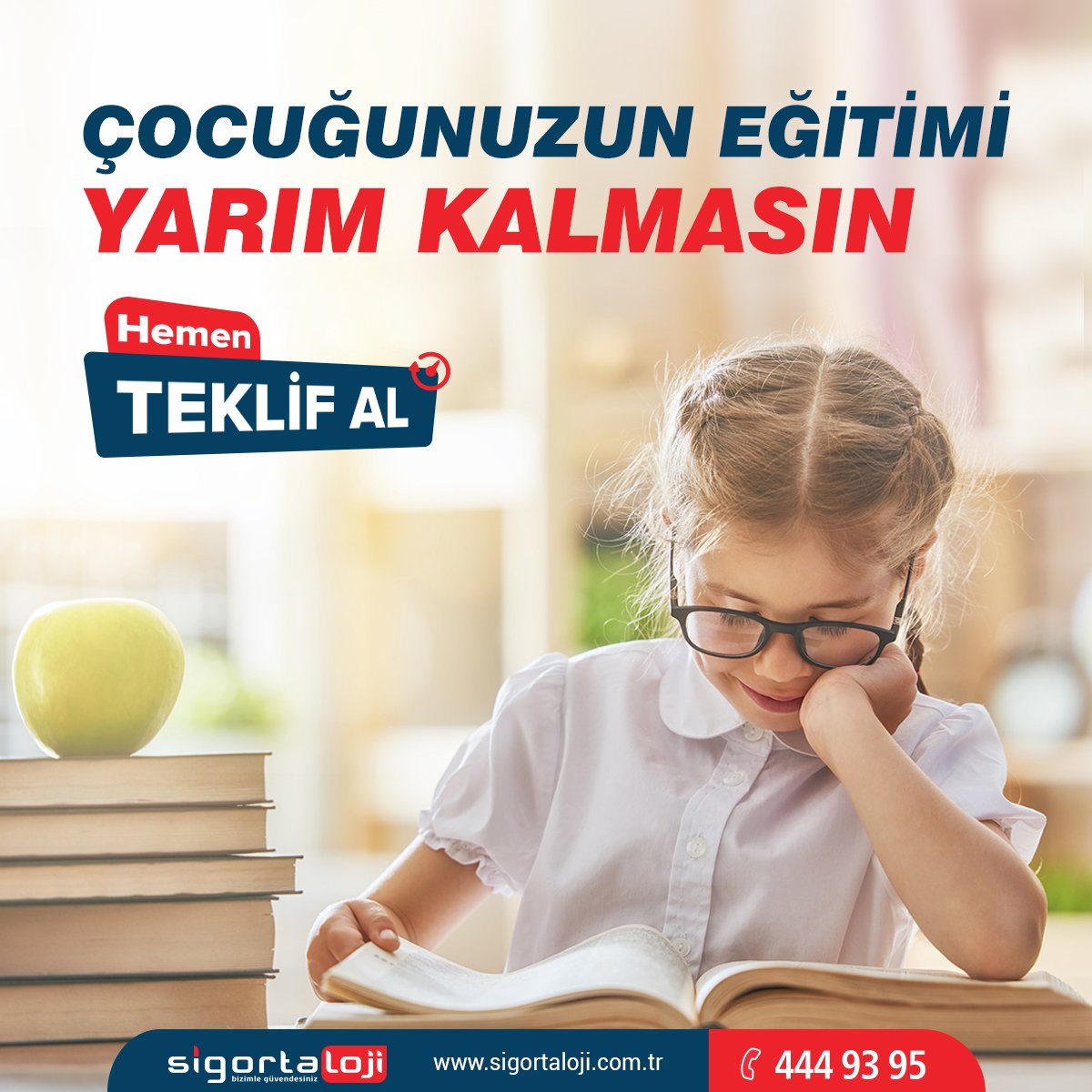 Çocuğunuzun eğitimine hiçbir şey engel olmasın diye #Sigortaloji güvencesi sizinle birlikte...

sigortaloji.com
#Kasko #Sigorta #Sigortacı #DASK #Emtia #TrafikSigortası #SağlıkSigortası #Sağlık #Eğitim #Okul
