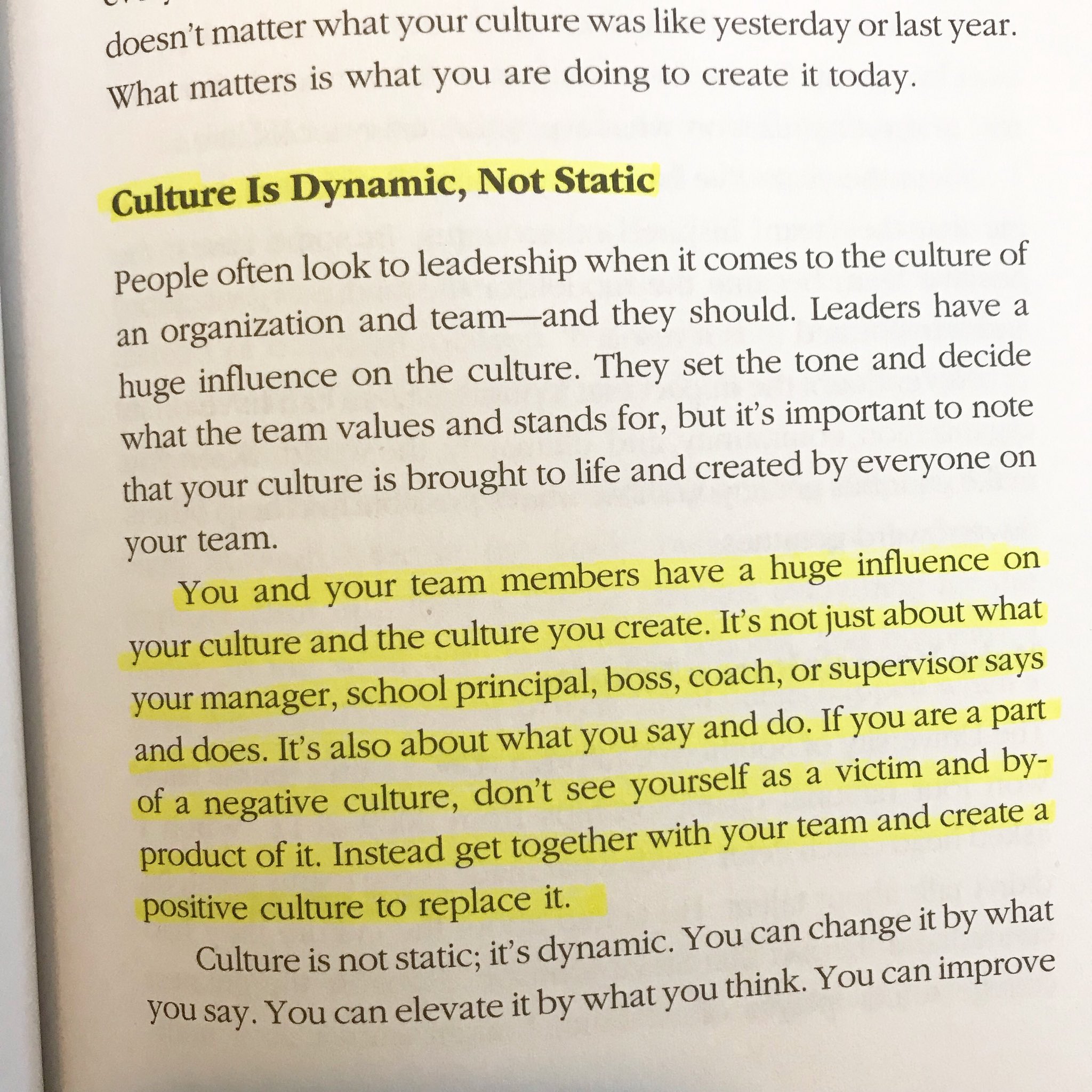 Jon Gordon On Twitter Culture Is Not Static It S Dynamic You Can Change It By What You Say You Can Elevate It By What You Think You Can Improve It By What