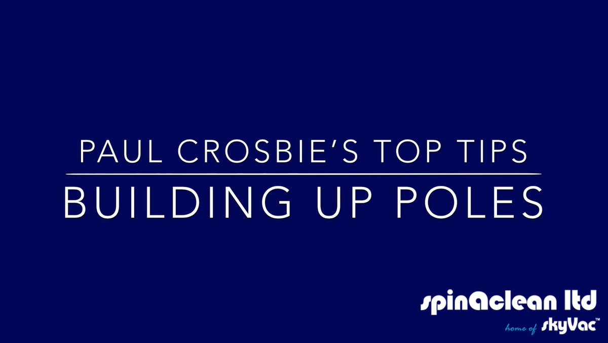 spinaclean's tweet photo. Another day, another brilliant Top Tip from our #guttercleaning expert Paul Crosbie. This week it's a simple one; the best practice for building up your poles, helping you avoid the strain of lifting.

Check it out: https://t.co/jYmZ0HR8BJ 

#guttervac #externalcleaning #SkyVac https://t.co/hp2mBxGnZK