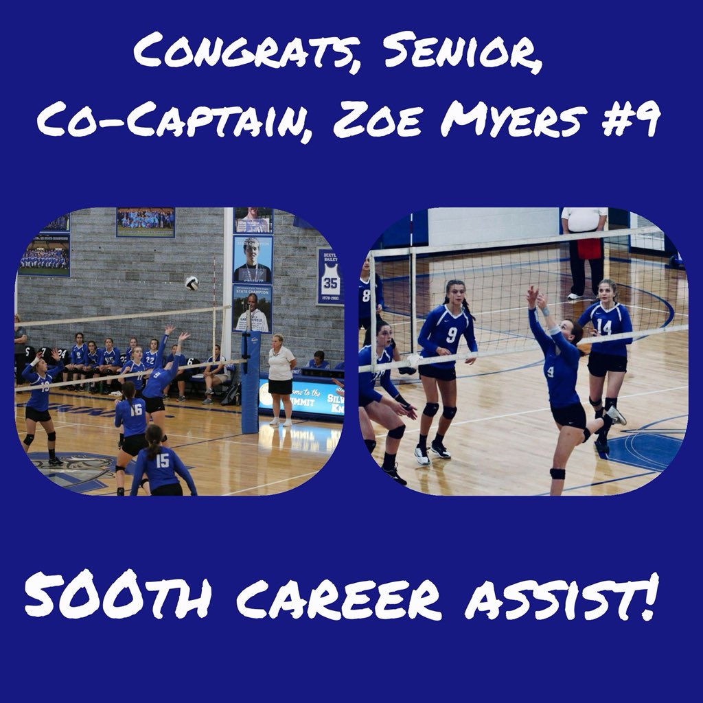 Congrats to <a href="/SummitVolley/">SCDVB</a> Zoe Myers on achieving her 500th career assist last night 🆚 Seven Hills!!