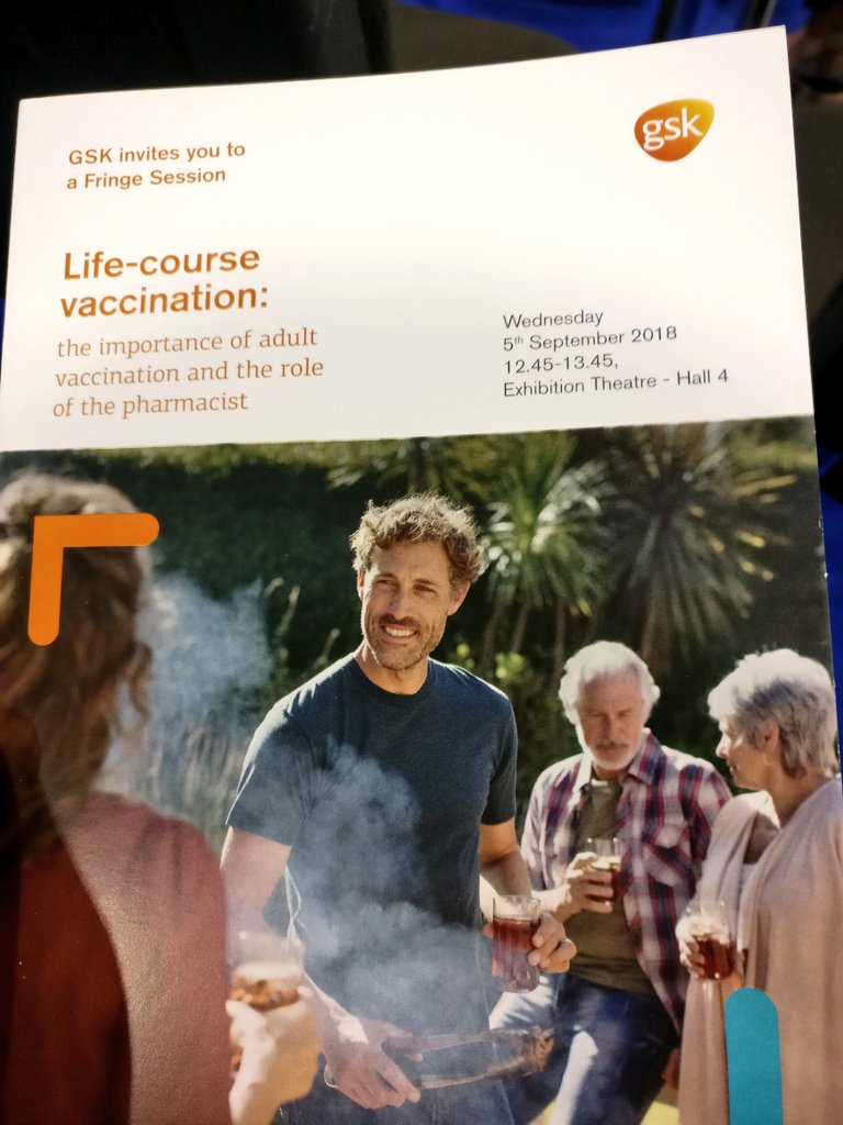 TEPharmacist's tweet photo. At day 3 @FIP_org #fipcongress #FIP2018 at @GSK session on vaccinations @rpharms https://t.co/jvRbHwqJju