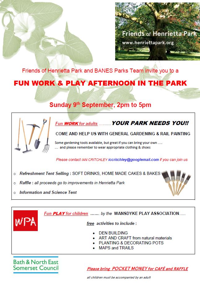 Henrietta Park needs you!!!... 2-5pm this Sunday the Friends of Henrietta Park are looking for help... and there will be nature based activities for children as well from <a href="/wpaplay/">WPA Play</a>... so why not come as a family to have fun and help out!! 😀🌱🌿😀