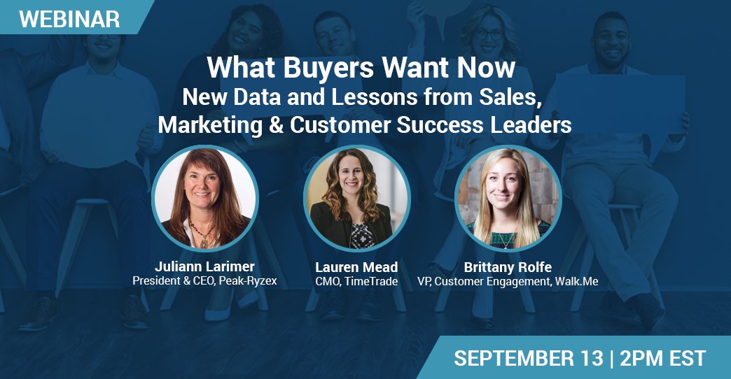 In this live web panel next week, we’ll examine how #marketing, #sales, and #customer success professionals can stay informed about changing buyer preferences, and adjust their approaches to meet their goals. Save your spot! bit.ly/2oksIOx
