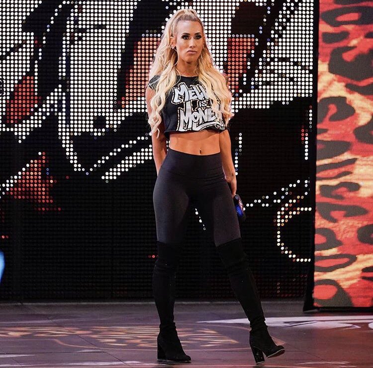 CarmellaWWE's tweet photo. I’ve been in the main event of #SDLive more than any other chick on the roster this year. You can all start referring to me as #MainEventMella 🤑 https://t.co/AMqOoYVL9O