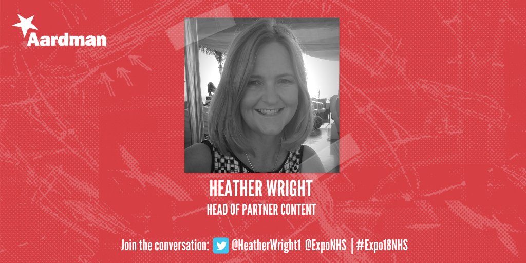 aardman's tweet photo. Attending @ExpoNHS today? Keep an eye out for our @HeatherWright1 – Heather will be onstage at ‘PUU8’ at 16:45 speaking about how Aardman’s work can create real #behaviourchange through storytelling and characters. #Aardman #WeDoMoreThanYouThink #NHS #Expo18NHS #NHSExpo18 🎬 https://t.co/BcTj1I6dwD