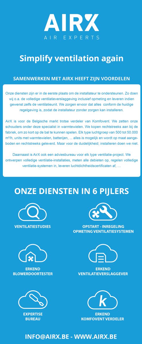 Stilstaan is achteruitgaan. All-in-one solution in ventilatie.
Innoverend ondernemen 

#komfovent #blowerdoor #ventilatieverslaggeving