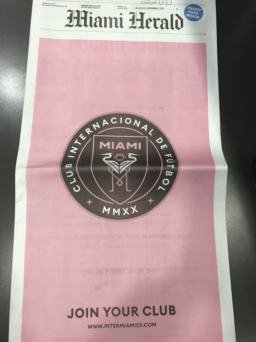 JOIN YOUR CLUB, the message on the front of the Miami Herald #MLS