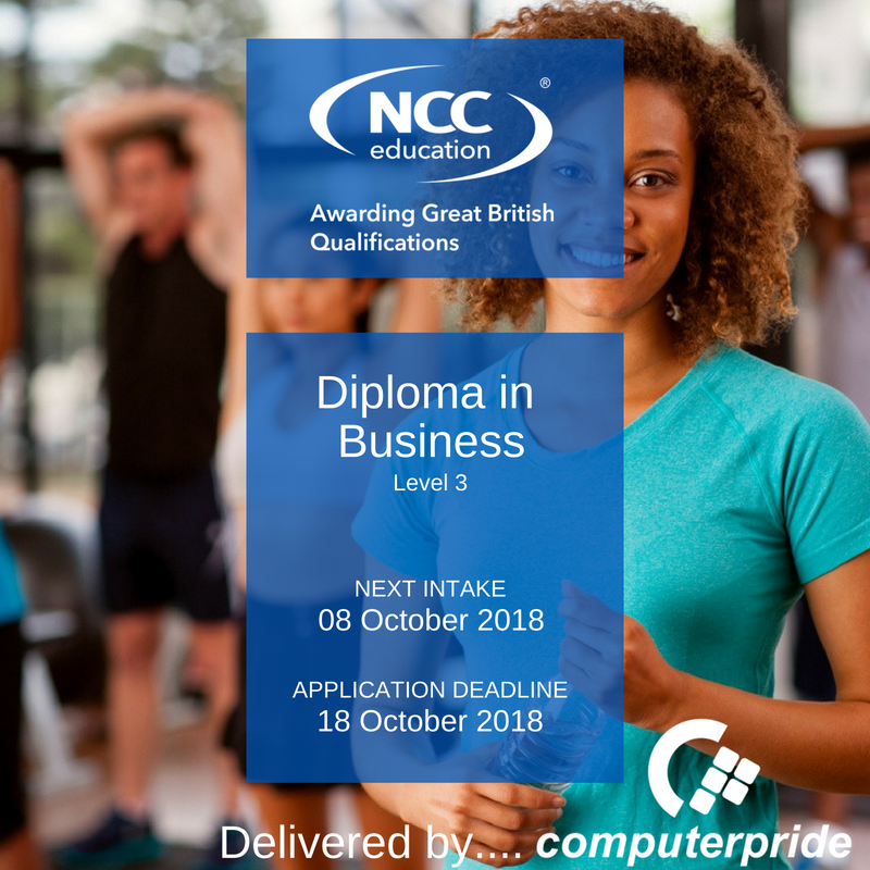 Computer_Pride's tweet image. Enrol NOW at @Computer_Pride for @NCCEducation&apos;s #Diploma in #Business level 3 program (L3DB). As it will allow you to demonstrate key applied #IT competency, as well as an understanding of the essential concepts of business and #economics. 
#NCCEdu
#BePartOfThePride