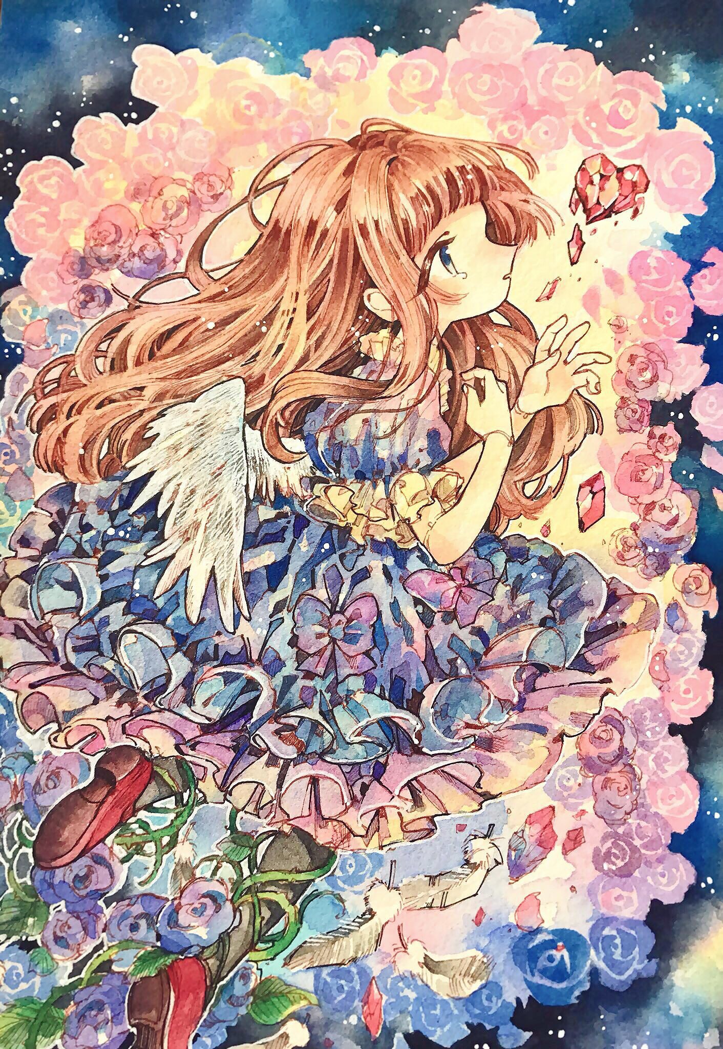 なつきページ 水彩画 創作水彩イラストの描き方[下絵付] | なつき |本 | 通販 | Amazon