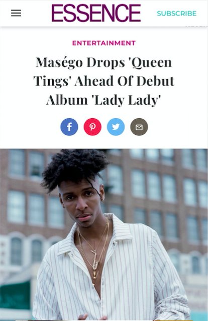 Maségo on X: Thank you @Essence, I can't think of a more fitting way to  drop a song about Black Queens.    / X