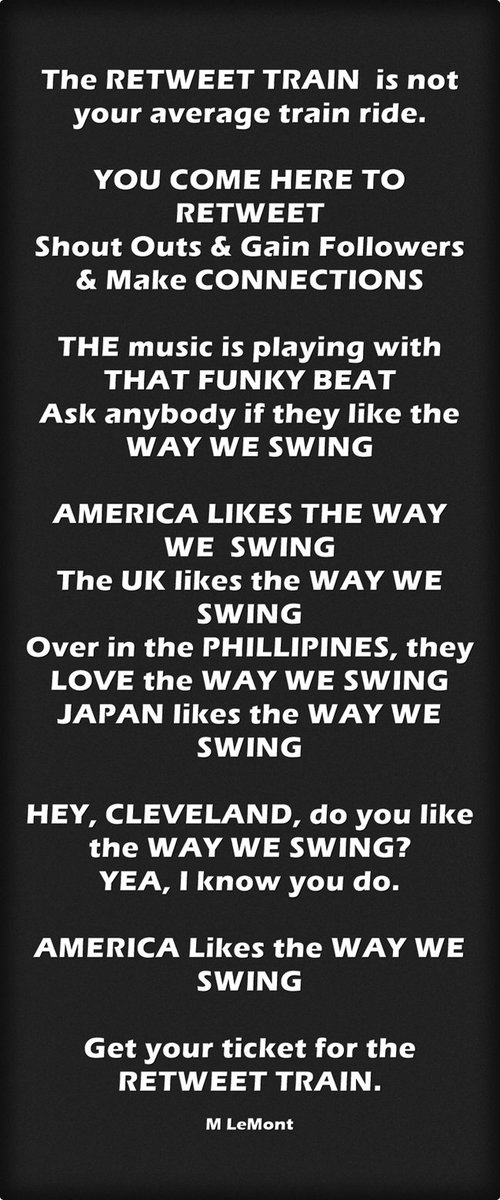 MisterSalesman's tweet image. The Retweet Train Show AFTER DARK 
Where the STARS hang out NIGHT.
 Expand your reach, make connections.