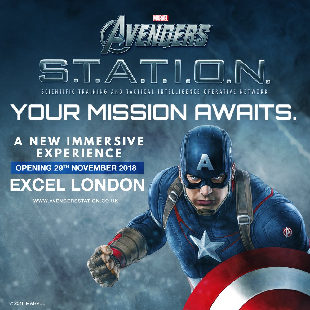 ExceLLondon's tweet photo. Marvel’s Avengers S.T.A.T.I.O.N. launches in London! The world-class immersive experience heads to ExCeL London on 29th November 2018, for a limited time only. To find out more and book your tickets, visit: https://t.co/0qNcCgESd3 #Marvel #Avengers #SuperHeroes https://t.co/WGdJ9wjJc2
