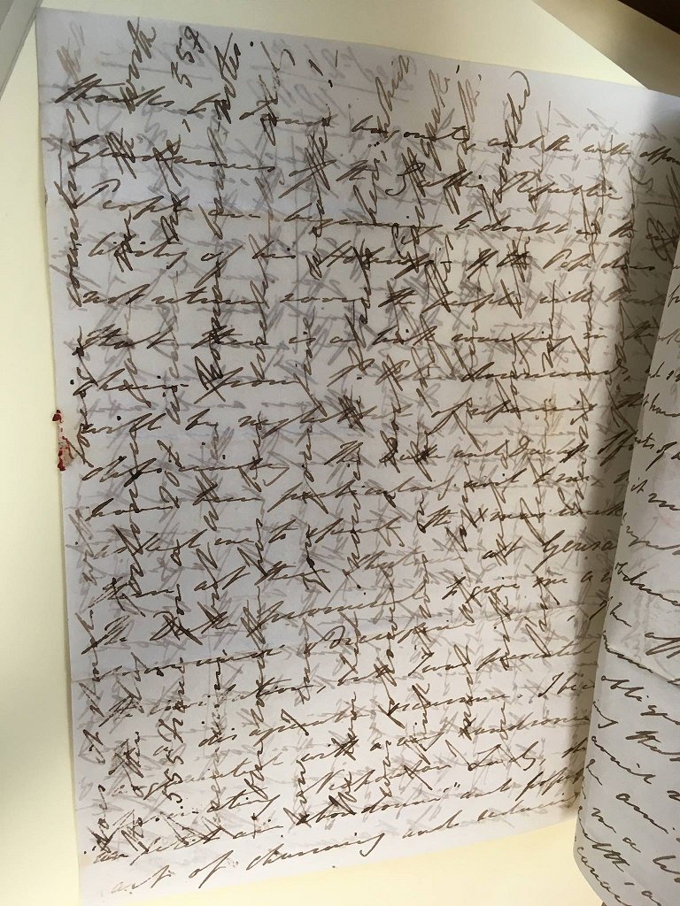 UCLSpecColl's tweet photo. During the Library Management System upgrade, UCL cataloguers are busy in other areas of the collection. Sorting letters is an easy option, right? #uclarchives #uclspecialcollections #crossedletter #crosswriting #archives https://t.co/uhV3NhM3fM