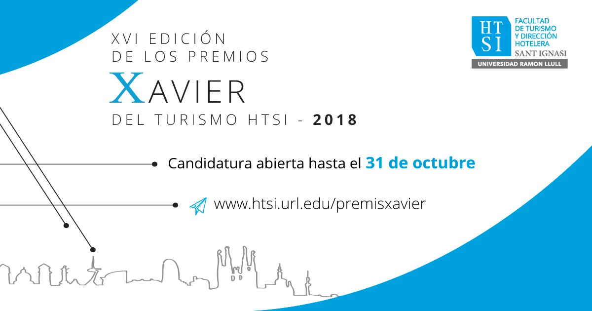 TurismoStIgnasi's tweet photo. Sigue abierta la candidatura para los #PremisXavier. Ayúdanos a reconocer la excelencia académica y profesional en el sector turístico: https://t.co/ixgsl2FGEv #wearehospitality https://t.co/SZv3lHCubu
