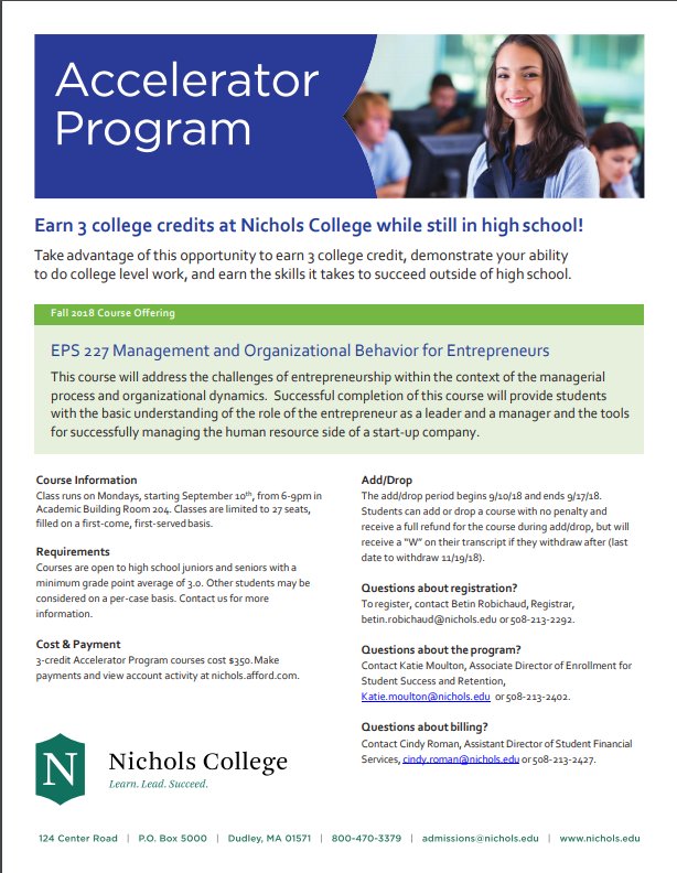 Earn college credits while in high school at a fraction of the price.  There are seats still available for this great opportunity.