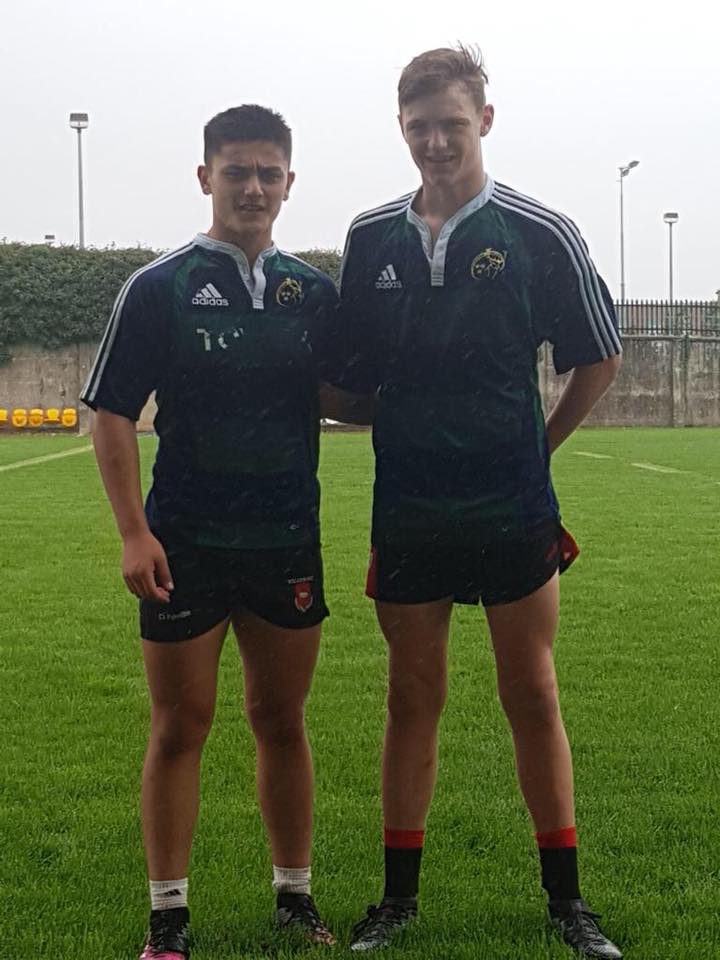 Well done to Odeniz Koyun (left) and John McCarthy (right) of Killarney u16 that played today for Munster u16s against Leinster at Thomond Park. Odeniz scored a try in game. Congrats lads!