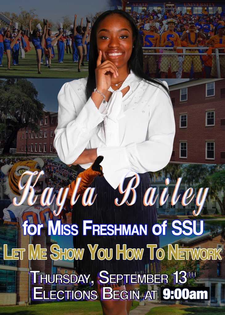 Kayydream's tweet image. Planning to host many seminars, workshops and more, the women of SSU population on campus will be stronger than ever!🗣I also plan to help business owners on camp connect with entrepreneurs like themselves to know there are different resources on campus.#SSU22 #LETMESHOWYOU 💙🧡