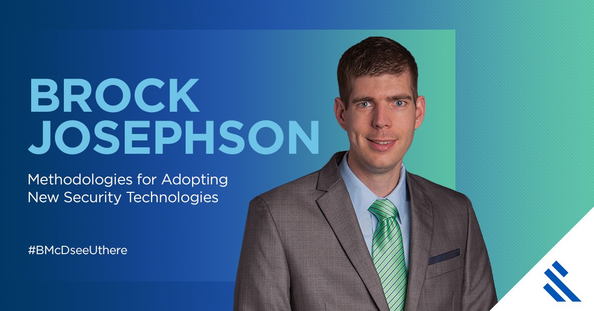 BurnsMcDonnell's tweet photo. Learn about a methodology for developing an effective strategy prior to the deployment of security technology. Brock Josephson will also discuss pitfalls to avoid when adopting new security technologies, all at #TSDOS on Sept. 6 at 9 a.m. #BMcDseeUthere https://t.co/powTSzHxVi https://t.co/BOlkyjhv48