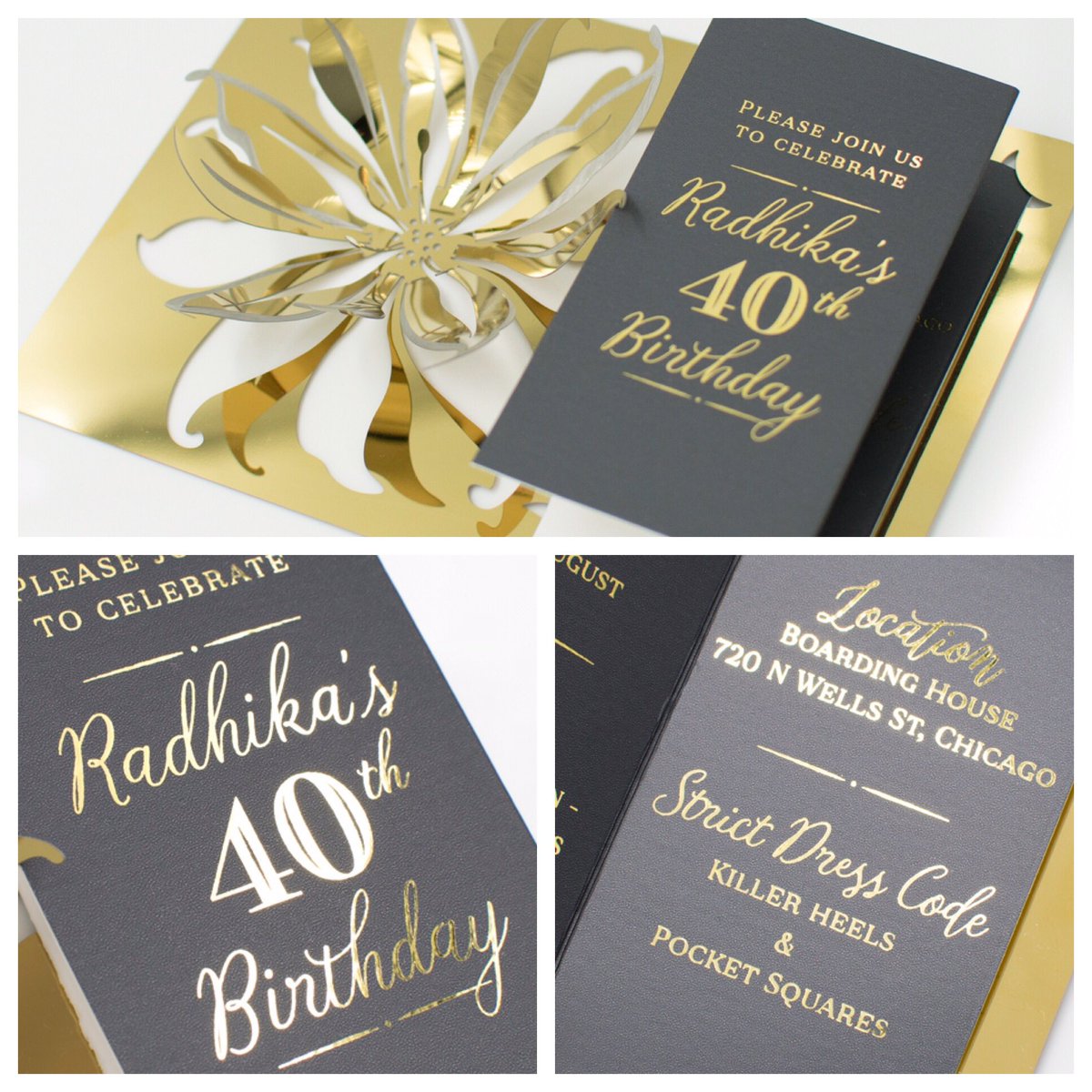 Wishing Radhika a FABULOUS 40th birthday!!! #invitedesign #metalinvitation #brassinvitation #lilyinvitations #birthdayinvitation