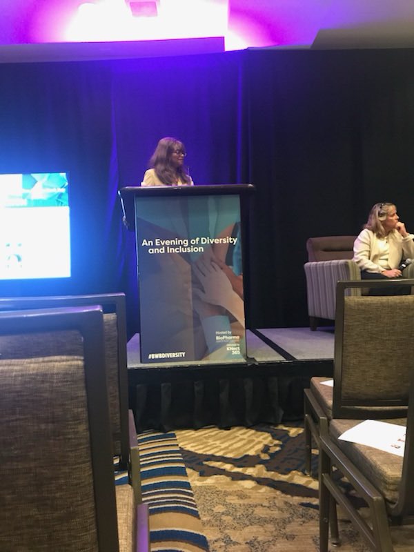 MassBio's tweet photo. Great job to @EdieStringfello kicking off #BostonBiotechWeek with the discussion on #Diversity & #Inclusion. https://t.co/PY91ZF1y91