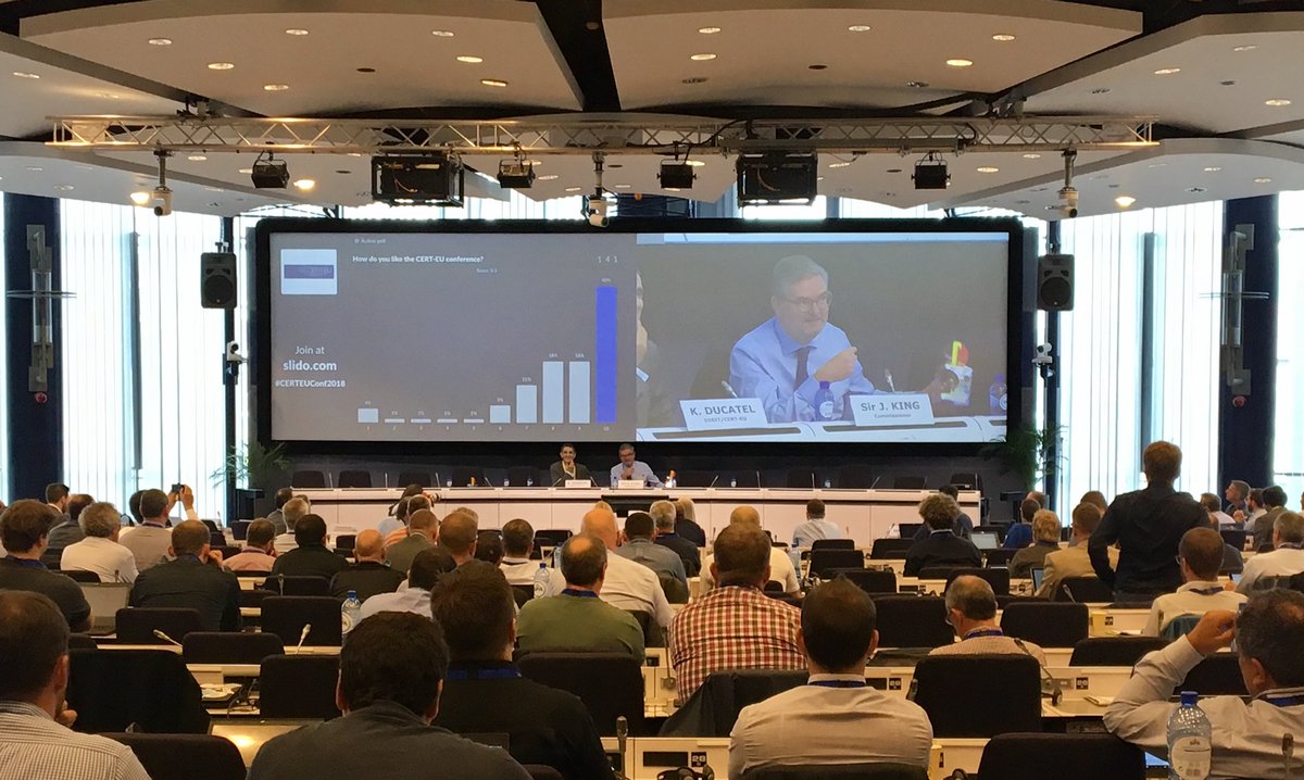 CERTEU's tweet photo. Two enriching days coming to a close at #CERTEUConf2018 . Many constructive talks on key #cybersecurity trends &amp; challenges: let’s continue working effectively together!Thank you to all those involved and present! https://t.co/PvebuF28Ws