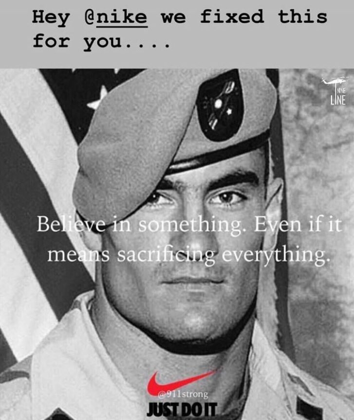 Storfirst's tweet photo. Swing and miss @nike.  You want to #rise?  This was the right choice.  

The true man in the arena: https://t.co/CitOEAQmCl