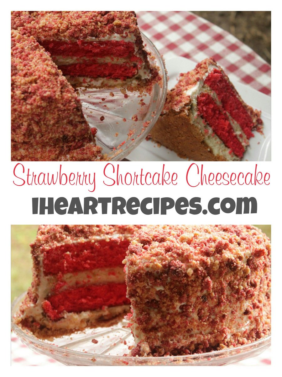 STRAWBERRY SHORTCAKE CHEESECAKE - WOW! What a cake!! #recipes #cake #baking 

iheartrecipes.com/strawberry-sho…