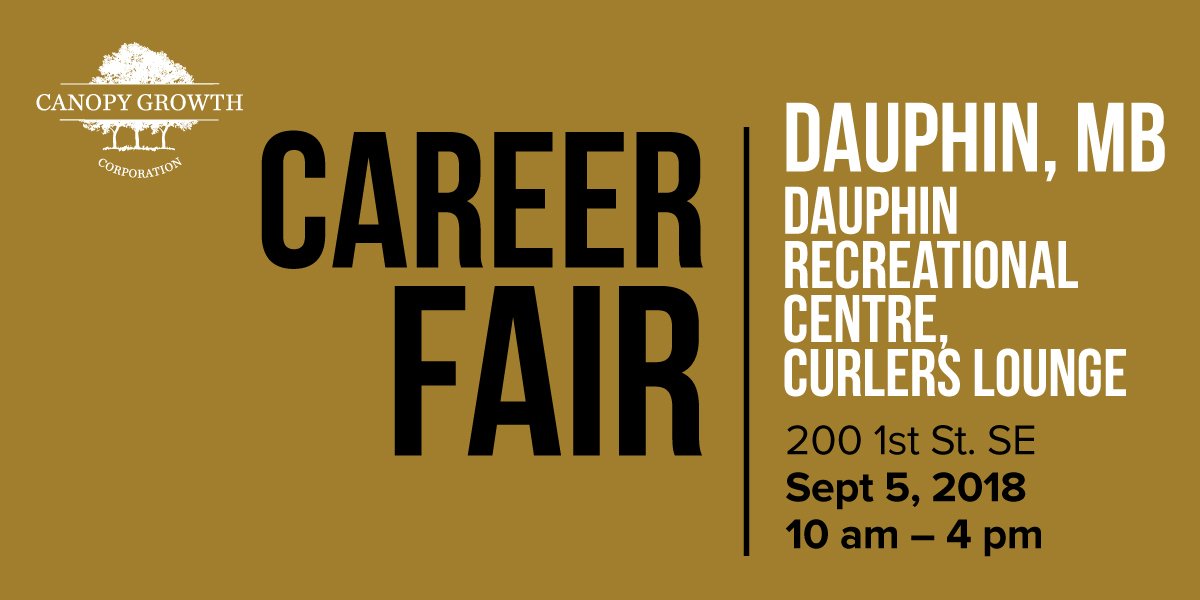RIVcapital's tweet photo. #RT @CanopyGrowth: We’ll be making three stops in Manitoba this week, starting today in #Dauphin! We are hiring to build out our #Retail team. Interested? Then print out a resume & swing by for an on-the-spot interview. https://t.co/SvTTCBC0gw
#FutureGr… https://t.co/8CN9LwtFEJ