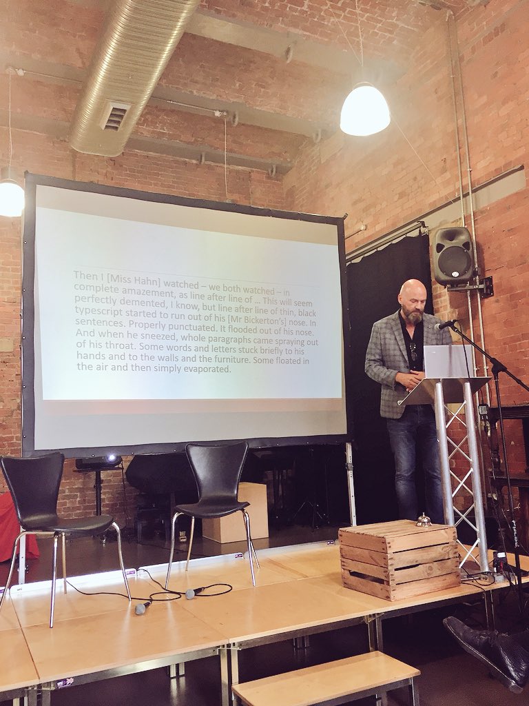 Schtyk_Kennedy's tweet photo. Berthold Schoene on Nicola Barker’s novel ‘In the Approaches’ - ‘exuberant narration, metaphysical magic and the creation of community’ and of the reader finding a way to reside with the characters. @mmu_RAH @behindlings #nicolabarkersymposium https://t.co/3esj5HFzCF