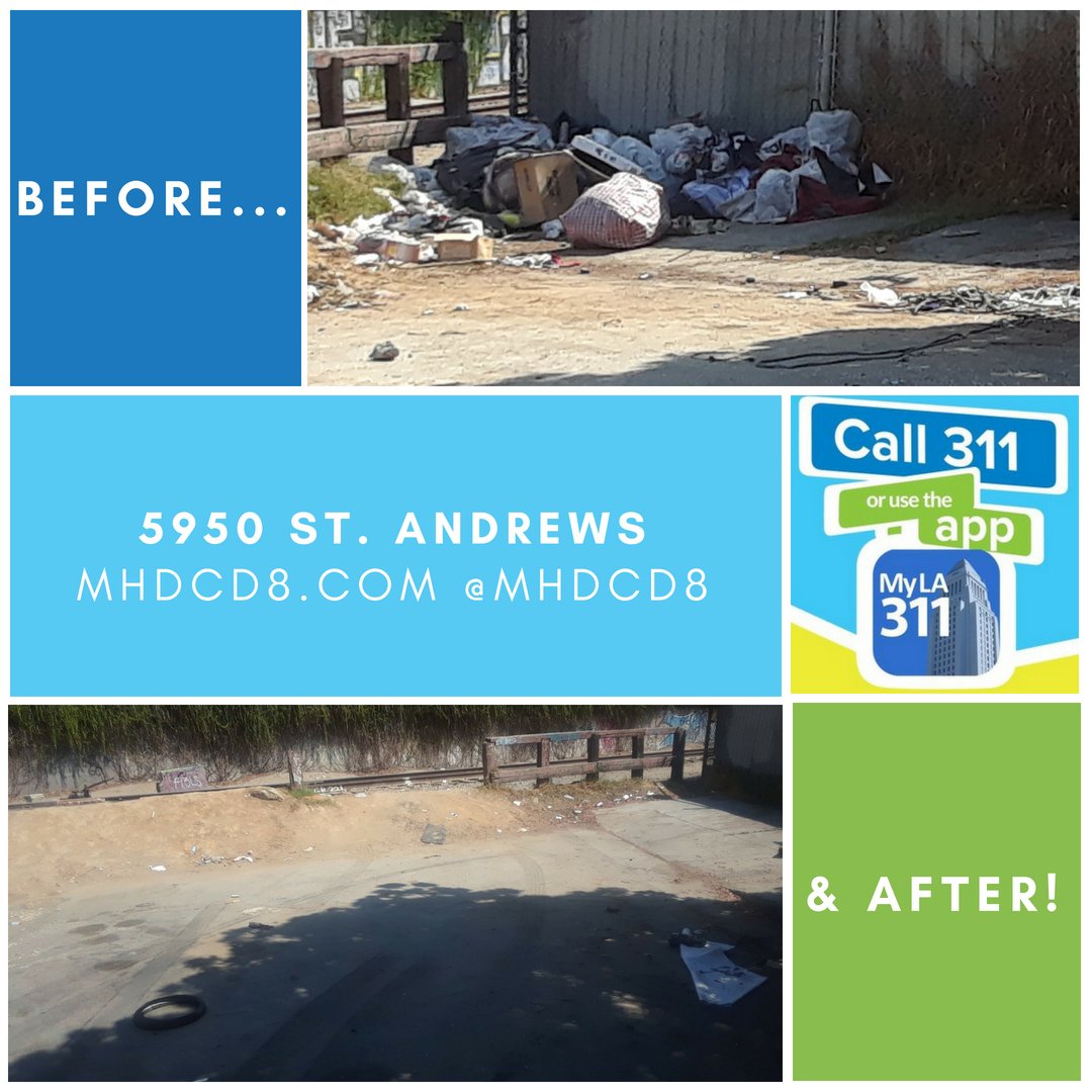 mhdcd8's tweet photo. Take pride in the community you live in. Keeping the area clean is a start! 👍🏿
@GangfreeLife #mhdcd8 #CD8311 #MyLA311 #CleanandSafeStreets #SouthLA https://t.co/tMgKo2nL8k