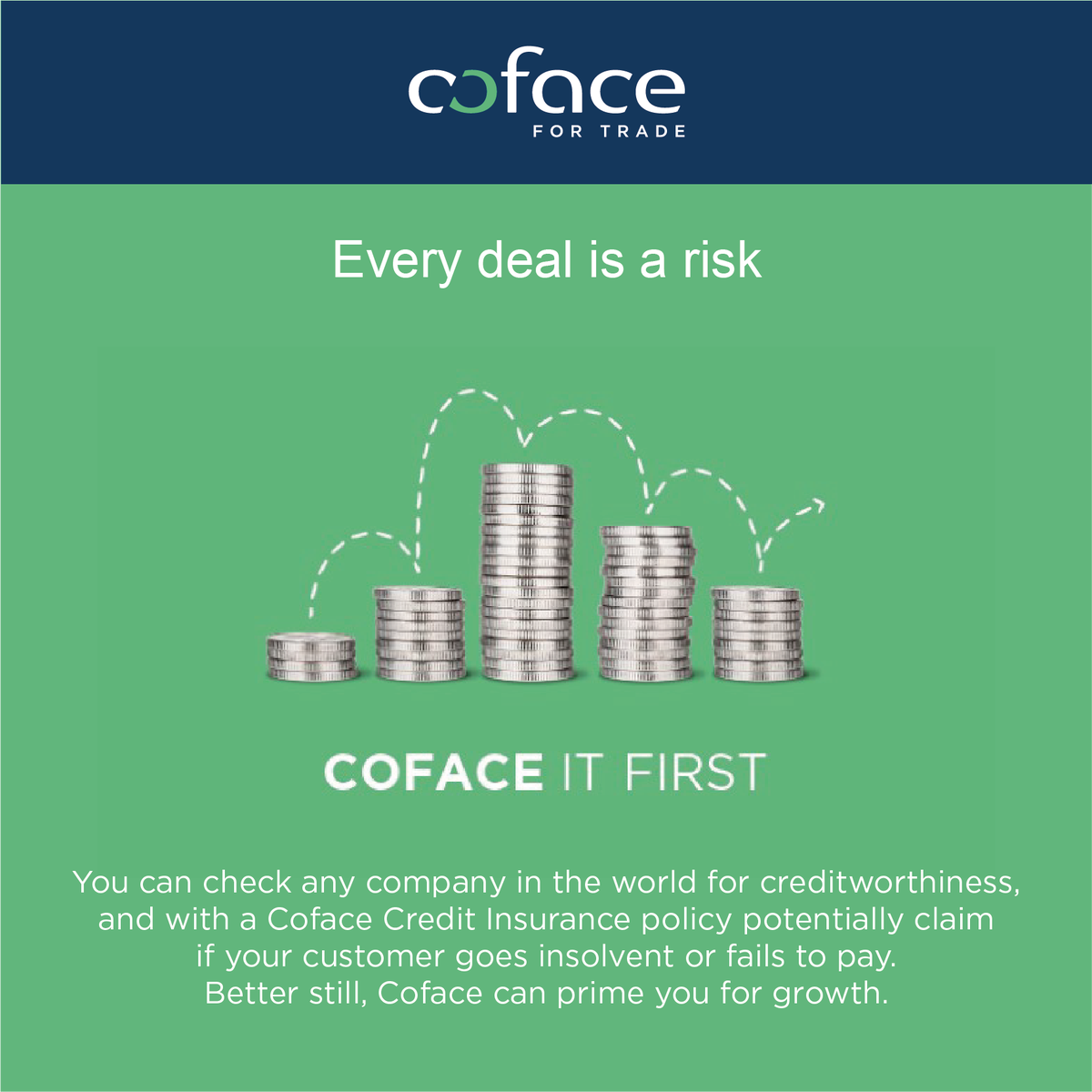 CofaceUKI's tweet photo. Every deal is a risk but with a Coface Credit Insurance policy you can claim if your customer goes insolvent or fails to pay…. Simple!
https://t.co/zzH6Sq2TeC
#cofaceitfirst #creditinsurance https://t.co/VgIYoP6zXh
