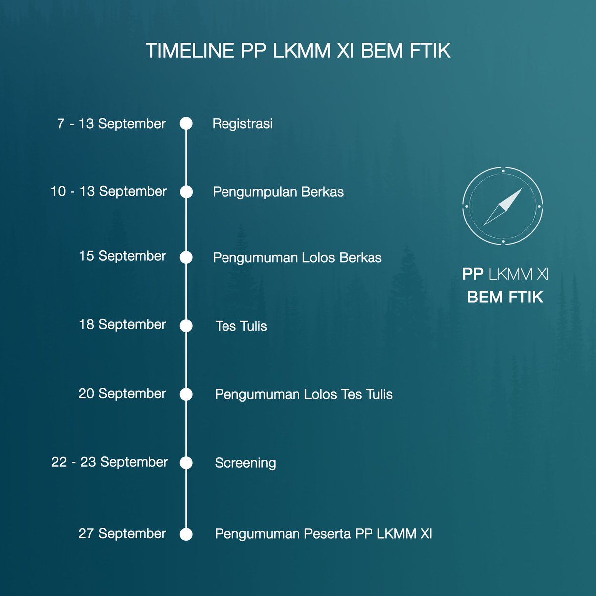hmtc_its's tweet photo. [YANG DITUNGGU HAMPIR TIBA]

Simak pemaparan timeline dan syarat pendaftaran dalam post berikut. 🧐

Buat kalian yang masih ragu, bakal ada roadshow juga loh! 🤗

Kami tunggu kehadiran kalian petualang muda di PP LKMM XI FTIK! 😁

#comingsoon
#PPLKMMXIFTIK
#BEMFTIK
#ITSSurabaya https://t.co/49WWGnVrS5