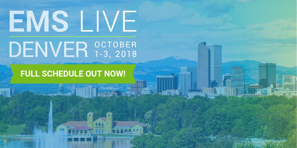 The FULL schedule for #EMSLive18 in #Denver, CO is now live! Get details on clinics, keynotes, breakout sessions and more and start planning your trip. Join us and over 700 others October 1-3 - register now: bit.ly/2Lyyllm <a href="/EMS_Software/">EMS Software</a>
