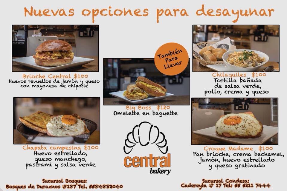 Ven a probar nuestros nuevos desayunos, te van a encantar. #CentralBakery #ColoniaCondesa #YoSoyCentral