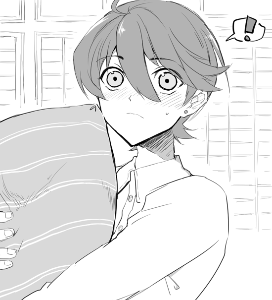 兼さんの部屋から朝帰りする堀川くんと偶然鉢合わせしたい、という正直な願望を描きました 