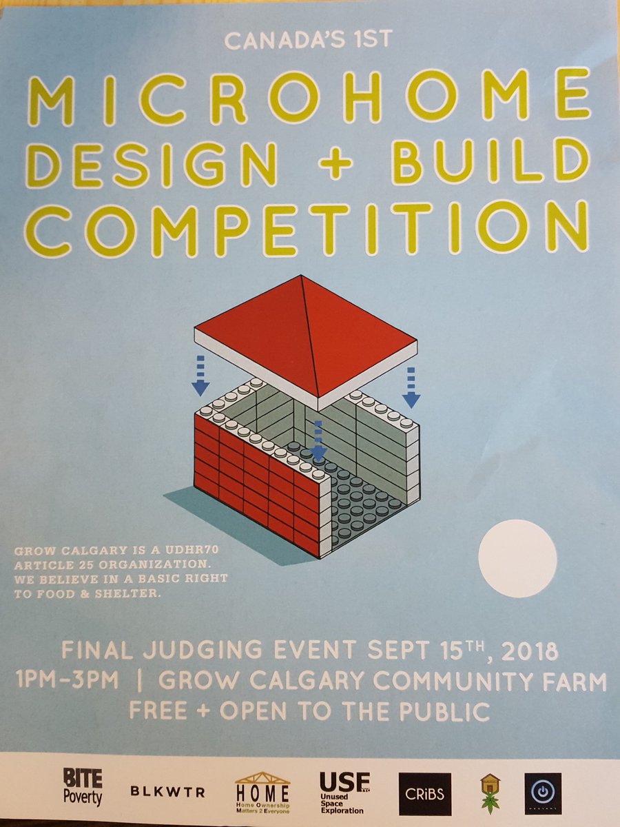 mrssaramartin's tweet image. Check out the #microhome competition @GrowCalgary on September 15! #tinyhomes #bigsolutions #snackintheshack #humanrights #article25
