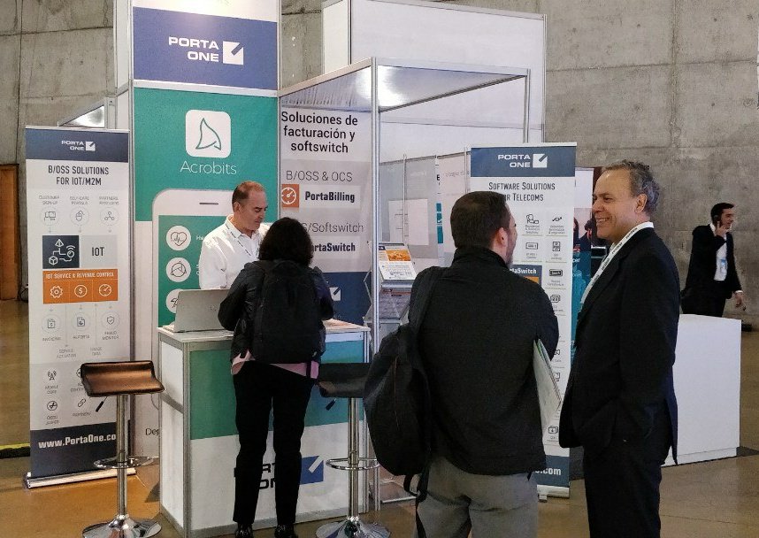 PortaOne's tweet photo. Busy days for #PortaOne team at #AmericaDigital. Meet us at Espacio Riesco, Booth 60, or join us at the conference today at 16:00 - together with our partners at #Acrobits we will talk about monetizing the new services like #IOT and #5G https://t.co/AodbIL5zAg