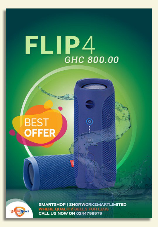 WorkSmartGh's tweet image. Get your JBL flip 4 from shop.worksmartlimited.com for only GHS 800
@snbghana