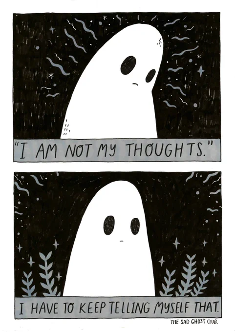 Your thoughts are not what define you, let negative thoughts be visitors, don't let them fester. You are not your thoughts.

https://t.co/mkbwOfdVAN 