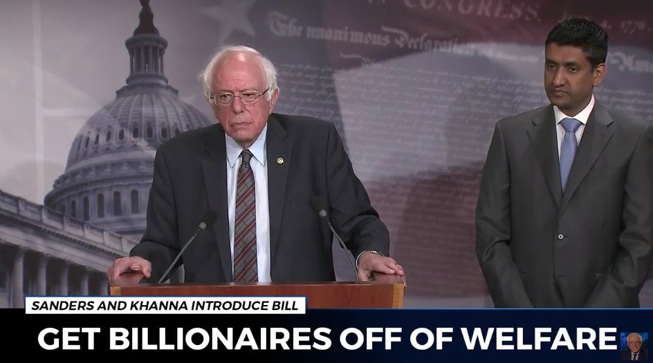 FightForAUnion's tweet photo. LIVE NOW: @SenSanders and @RepRoKhanna are introducing legislation to end corporate welfare for companies like McDonald's, Amazon and Walmart  https://t.co/waeE8iewGY #FightFor15 https://t.co/GBYqU2TgHa