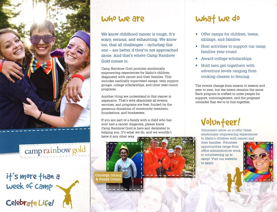 Cancer is expensive. That is why all of the emotionally empowering experiences and special events <a href="/camprainbowgold/">Camp Rainbow Gold</a> provides for Idaho children diagnosed are free. If you know anyone who would qualify and like to learn more - share this info about the program! #GoGold