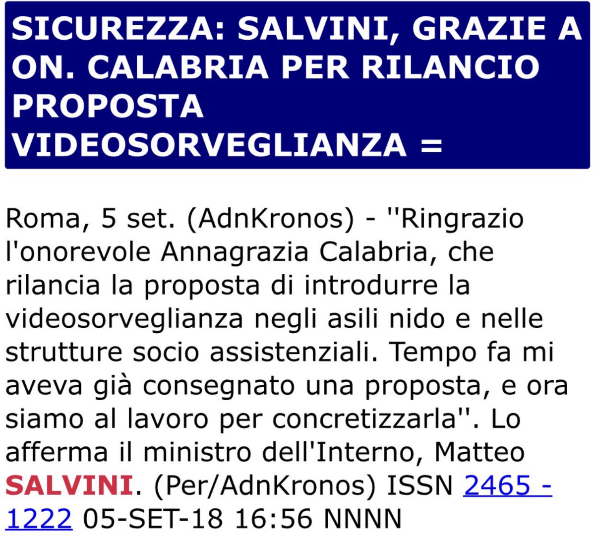 Ringrazio <a href="/matteosalvinimi/">Matteo Salvini</a> per aver condiviso con me una battaglia in cui credo
#videosorveglianza