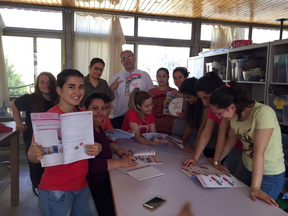 LALschools's tweet photo. The Rafedin project is a sewing workshop collective or Iraqi refugees in Jordan. Thanks to the efforts of @WWEPuk and #ParishesforPeace, we gave them the opportunity of learning English.☀️
.
.
#EducationinEmergencies #ConnectingTheWorld #LALexperience #EducationProject https://t.co/HGI36SdoNN